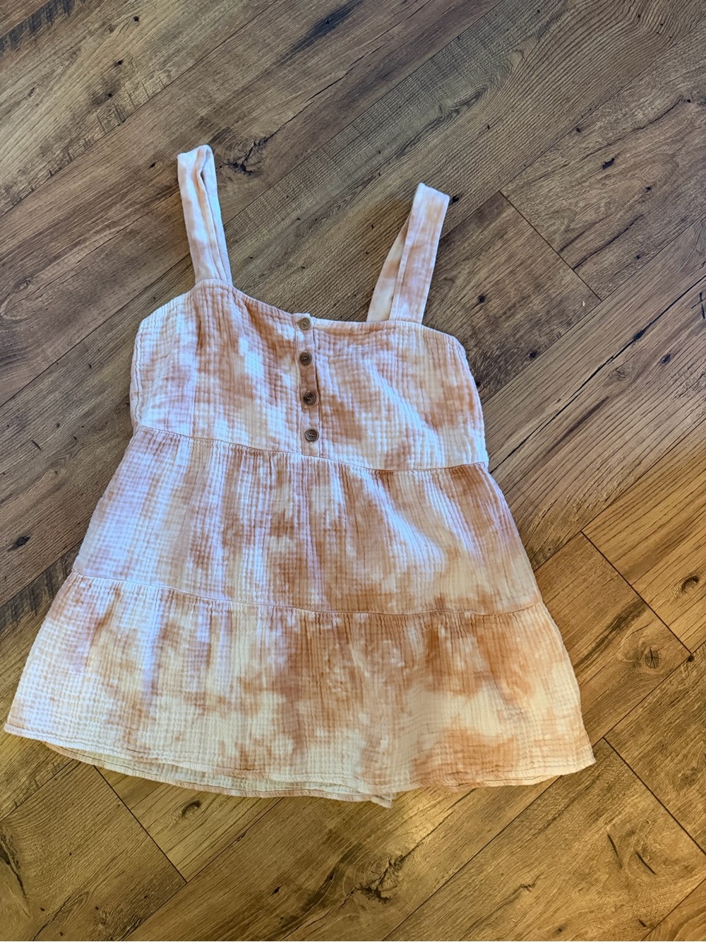Show Me Your MuMu Peach & White Tie-Dye Cotton Tank